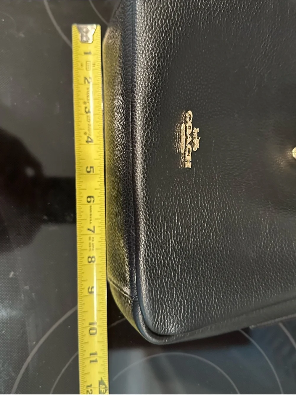 Coach Black Pebbled Leather Hadley Crossbody Shoulder Bag with Gold Hardware - Picture 5 of 15